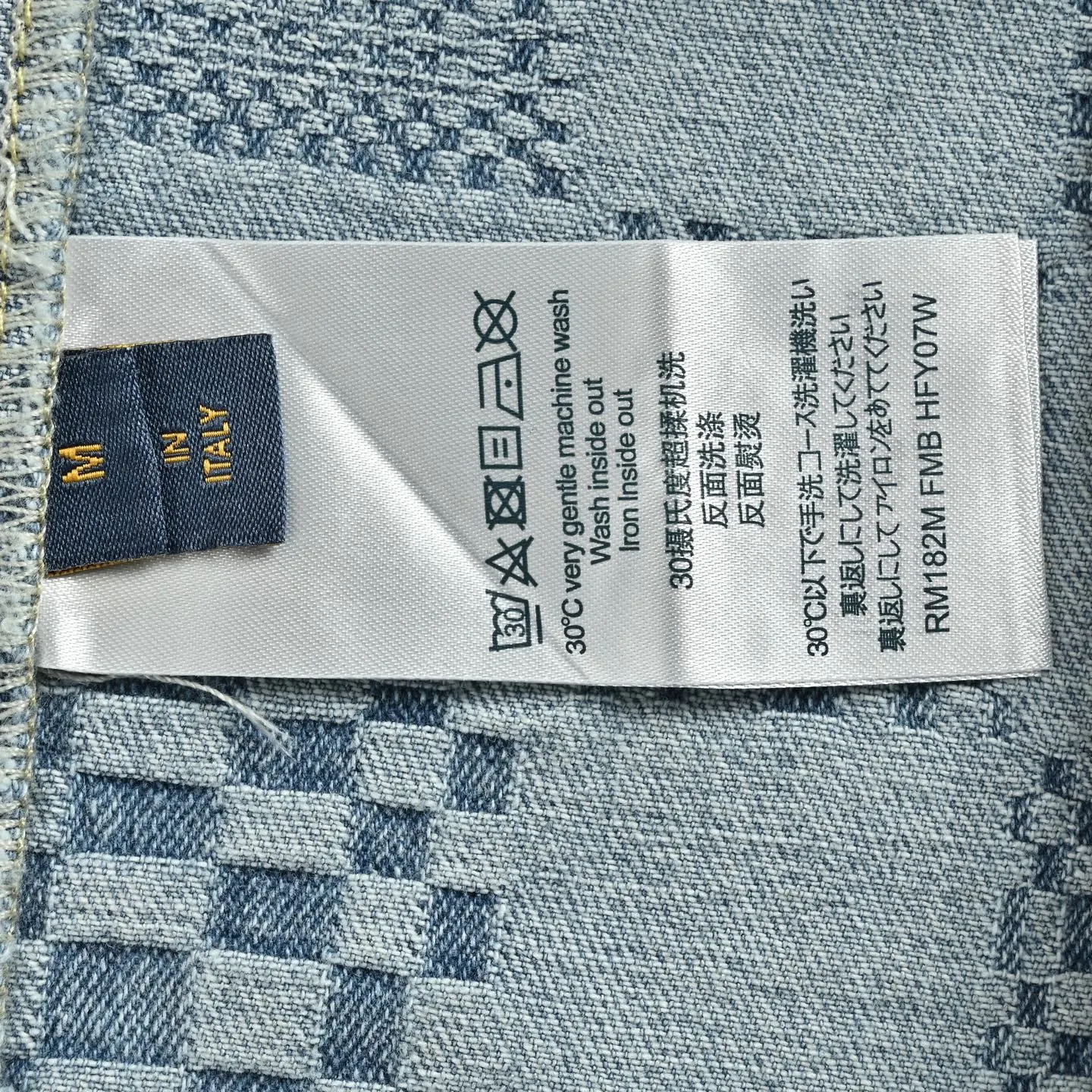 Louis Vuitton/Louis Vuitton checkerboard suit denim short-sleeved shirt